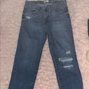 Kensie Dark Blue Distressed Straight Leg Jeans